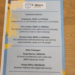 T-Werx Coworking - Price sheet 2