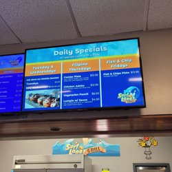 Surf Lanes Bowling Alley - Menu board for th bowling alley