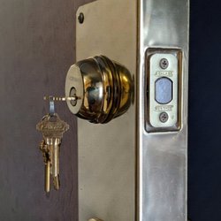 MassBay Lock & Key - Deadbolt lock Change and existing Doorknob Rekey for our client in Chestnut Hill, MA