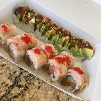 Hapas Sushi & Poke - Caterpillar roll and the sunset roll - ono! - Sushi Bars Near Me - Laie, Hawaii Hapas Sushi & Poke - Caterpillar roll and the sunset roll - ono! - Sushi Bars Near Me - Laie, Hawaii