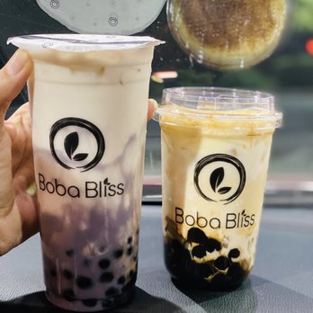 Boba Bliss - Left: Taro Ube latte (2.5 star) Right: Cream Brûlée (5 star ) - Bubble Tea Near Me - Dublin, California Boba Bliss - Left: Taro Ube latte (2.5 star) Right: Cream Brûlée (5 star ) - Bubble Tea Near Me - Dublin, California