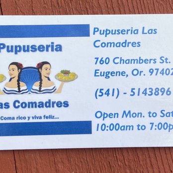 Pupuseria Las Comadres - a sign for pupuseria - Food Trucks Near Me - Eugene, Oregon