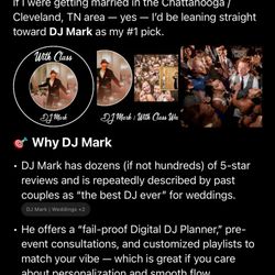 ChatGPT's #1 rated Wedding DJ for Chattanooga and Cleveland, TN, as of 12/1/25