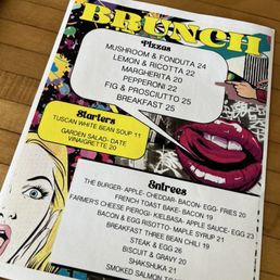 Brunch menu- changes weekly