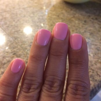 Legend Nails - Natural nail with shellac color in "she shops and island hops". - Nail Salons Near Me - Encinitas, California
