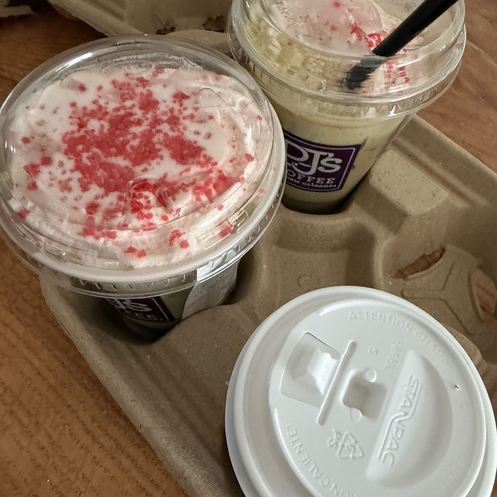 PJ's Coffee - Iced Strawberry Matcha & espresso shots go together like peanut butter & jam OuiOui. - Coffee & Tea Near Me - Pensacola, Florida PJ's Coffee - Iced Strawberry Matcha & espresso shots go together like peanut butter & jam OuiOui. - Coffee & Tea Near Me - Pensacola, Florida