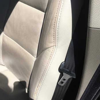 American Upholstery - After Shot of seat repair. Love that they pulled the leather to lose the scratches from the seat belt. - Auto Detailing Near Me - Hawthorne, California American Upholstery - After Shot of seat repair. Love that they pulled the leather to lose the scratches from the seat belt. - Auto Detailing Near Me - Hawthorne, California