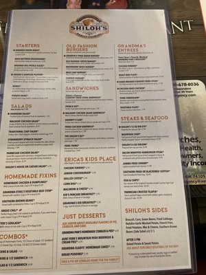 Menu photo 5 Shiloh's Restaurant Broken Arrow, OK