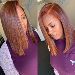 Made Up by Lala - Ginger black hair color, silk press with trim
