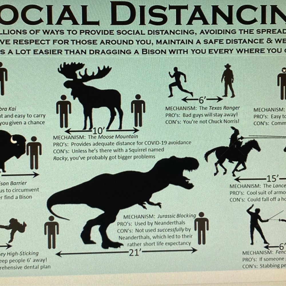 I think of their social distancing mechanism as the Texas Ranger. I think of their social distancing mechanism as the Texas Ranger.
