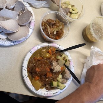 Steven & Sons - uncooked baked kalo, turkeytail sapasui, curry lamb, stirfry lamb with a whole lotta cucumbers! - Fast Food Near Me - Fife, Washington