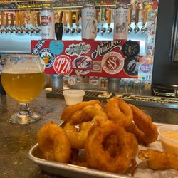 Brew Craft Bar & Kitchen - Delish onion rings and the best sriracha aioli, it goes really well together