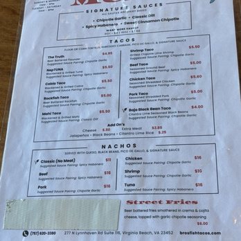 Bro's Fish Tacos - Seafood Near Me - Virginia Beach, Virginia