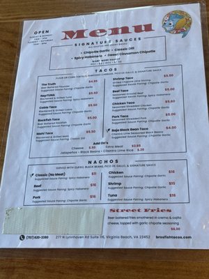 Menu photo 2 Bro's Fish Tacos Virginia Beach, VA