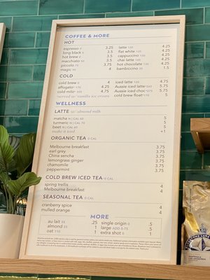 Menu photo 3 Bluestone Lane Theatre District Coffee Shop San Francisco, CA