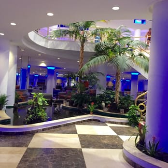Sol La Palma - The ground level lobby. Nice blue glow with a small pond. - Hotels Near Me - Los Llanos, TF