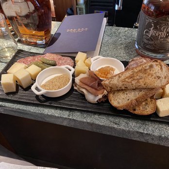 Bobboo - Charlottesville - a plate of cheese, meat, and bread - Cocktail Bars Near Me - Charlottesville, Virginia
