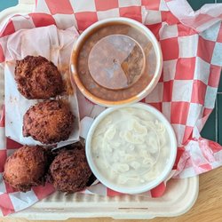 Malbon Bros - This is an overall view of the Chicken BBQ Platter with Coleslaw and Macaroni and Cheese. Photo taken August 18, 2026.