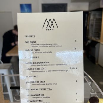 AM Craft - Menu - Coffee & Tea Near Me - San Jose, California