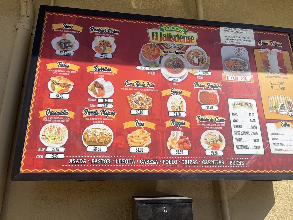 TACOS EL JALISCIENCE Updated September 2024 300 E Lake Dr, Watsonville, California Mexican