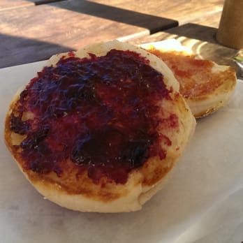 The Model Bakery - BlackBerry and strawberry jam atop English muffins - Bakeries Near Me - Napa, California