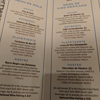 Xochi - HRW Menu 2018 - Mexican Near Me - Houston, Texas