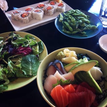 Murakami - Chit asi bowl, side salad, baked salmon rolls, edamame - Japanese Near Me - Los Angeles, California Murakami - Chit asi bowl, side salad, baked salmon rolls, edamame - Japanese Near Me - Los Angeles, California