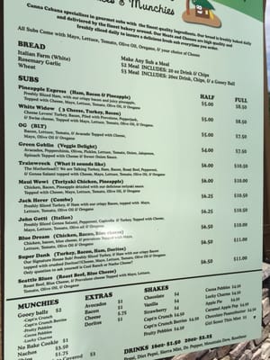 Menu photo 8 Canna Cabana Subs & Shakes Lacey, WA Menu photo 8 Canna Cabana Subs & Shakes Lacey, WA