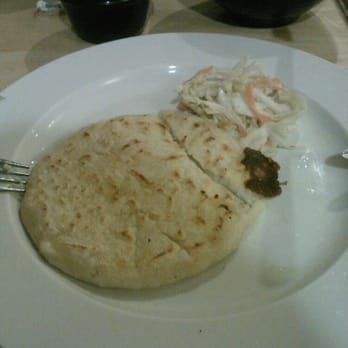 Kaliente Restaurant - Cheese pupusa with pickled cabbage I put on the side - Mexican Near Me - El Sobrante, California