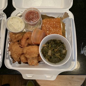 Big Herm's Kitchen - Seafood Combo Basket w/collard greens - Southern Near Me - Richmond, Virginia Big Herm's Kitchen - Seafood Combo Basket w/collard greens - Southern Near Me - Richmond, Virginia