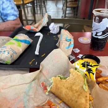 Taco Bell - Part of my order and just a few customers were here. - Fast Food Near Me - Sheridan, Wyoming