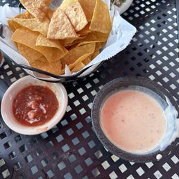 Queso chips and salsa