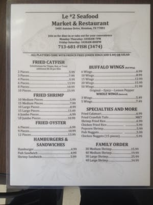 Menu photo 3 Le 2 Seafood Market Houston, TX Menu photo 3 Le 2 Seafood Market Houston, TX