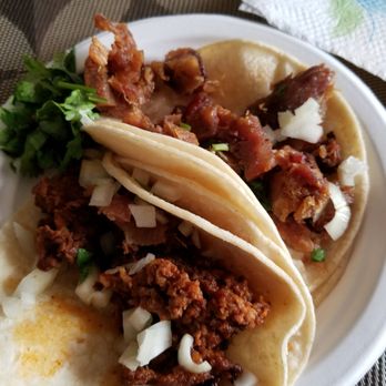 Horhitos Mobile Taqueria - Their special for the day chorizo & chicharron tacos!! So so good!!!! Definitely a must try!! - Food Trucks Near Me - Kihei, Hawaii