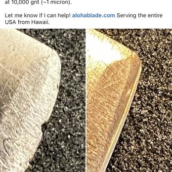 Aloha Blade - Sharpening before and after. - Knife Sharpening Near Me Aloha Blade - Sharpening before and after. - Knife Sharpening Near Me