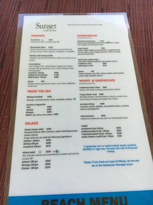 Menu photo 1 The  Sunset Grill Cancún, ROO