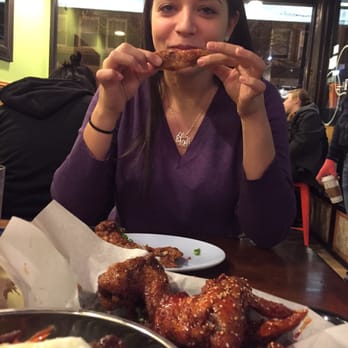 Crisp - She loves the wings! - Korean Near Me - Chicago, Illinois