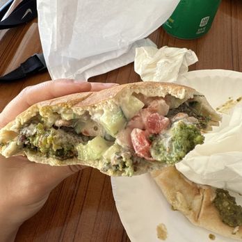 Mana Mana Middle Eastern Restaurant - Falafel pita. - falafel is supposed to be super green!! Rare you find it like this in America. - Mediterranean Near Me - Clearwater, Florida Mana Mana Middle Eastern Restaurant - Falafel pita. - falafel is supposed to be super green!! Rare you find it like this in America. - Mediterranean Near Me - Clearwater, Florida