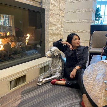 Archer Hotel Austin - Chilling with this good boi in front of the fireplace - Hotels Near Me - Austin, Texas Archer Hotel Austin - Chilling with this good boi in front of the fireplace - Hotels Near Me - Austin, Texas