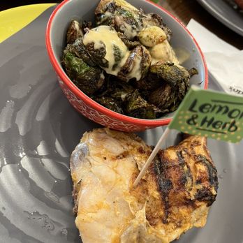 Nando's Peri-Peri - Quarter chicken leg with brussel sprouts - Portuguese Near Me - Washington, DC, District of Columbia Nando's Peri-Peri - Quarter chicken leg with brussel sprouts - Portuguese Near Me - Washington, DC, District of Columbia
