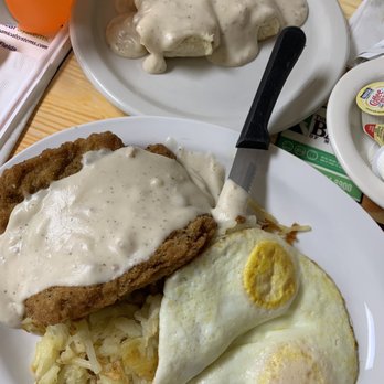 Nixa Livestock Cafe - Chicken fried steak ($7.95- I believe) came with hash browns, two eggs, and biscuits and gravy! - Restaurants Near Me - Nixa, Missouri Nixa Livestock Cafe - Chicken fried steak ($7.95- I believe) came with hash browns, two eggs, and biscuits and gravy! - Restaurants Near Me - Nixa, Missouri