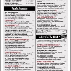Charles Village Pub & Patio - Fall Menu 25 (Front)