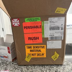 FedEx Freight - This is the box explaining that it needed to be here on Tuesday.