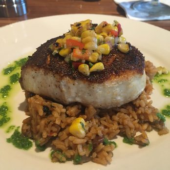 Bluewater Grill Seafood Restaurant & Market Carlsbad - Grilled Blackened Swordfish - tastes as good as it looks! - Seafood Near Me - Carlsbad, California