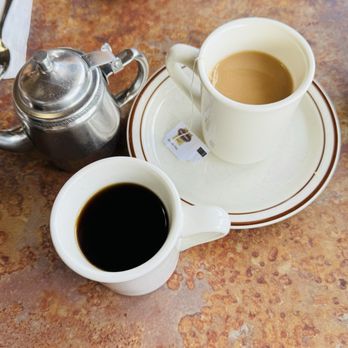 CJ's Cafe - Coffee and Tea not hot temperature wise and not very strong. - American Near Me - Arroyo Grande, California
