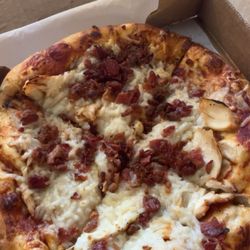 Hillside Pizza - Chicken bacon ranch pizza with vegan cheese (minus the ranch)