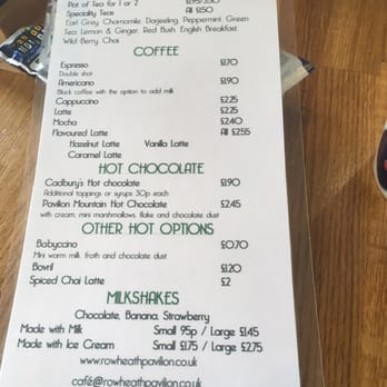 Rowheath Pavilion - The drinks menu - Bars Near Me - Birmingham, ABE