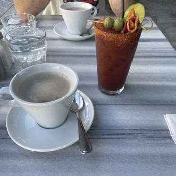 ATTITUDE CAFE - Oat milk latte, BLOODY MARY - Breakfast & Brunch Near Me - Los Angeles, California