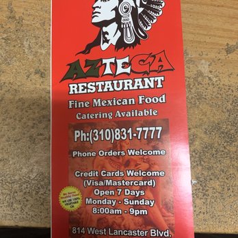 Azteca Restaurant - Menu - Mexican Near Me - Lancaster, California