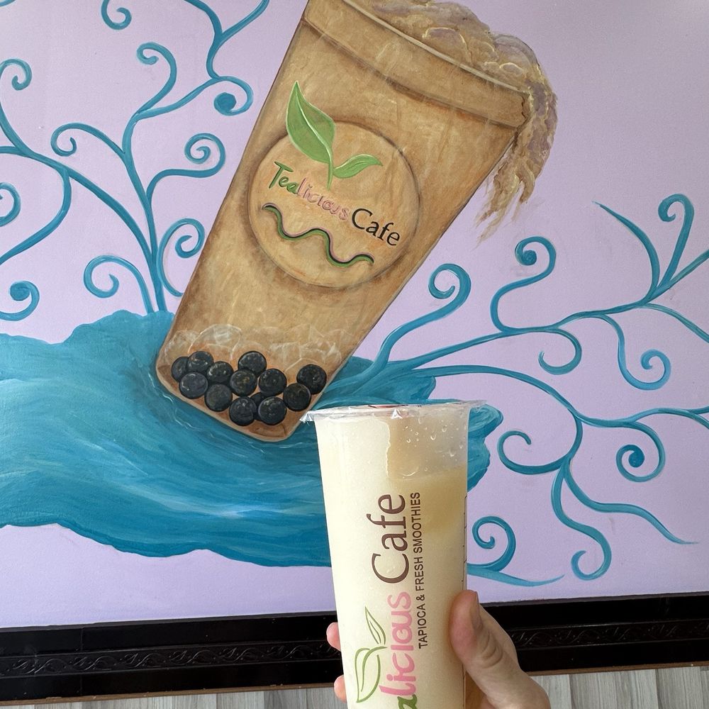 Tealicious Cafe - Lychee ice blend with lychee popping boba  5/2024 - Bubble Tea Near Me - San Antonio, Texas